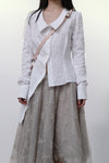 Marc le bihan long -sleeved big collar fried shirt 2611 white